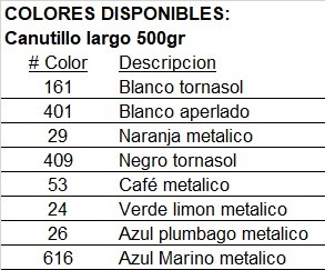 CANUTILLO LARGO 500GRS 